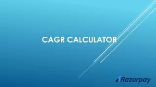 CAGR Calculator