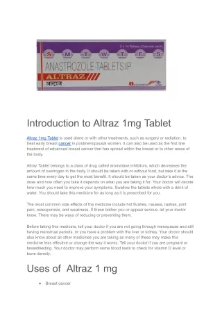 Altraz 1mg Tablet