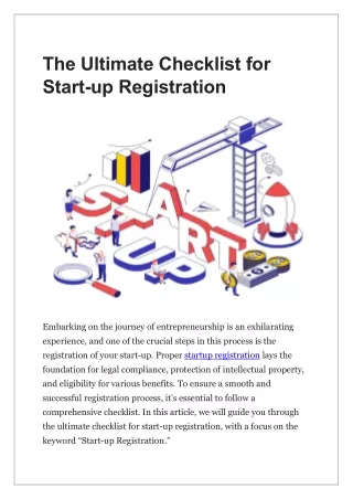 The Ultimate Checklist for Startup Registration