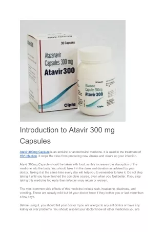 Atavir 300mg Capsules