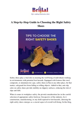 A Step-by-Step Guide to Choosing the Right Safety Shoes