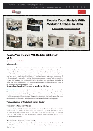 Elevate Your Lifestyle With Modular Kitchens In Delhi