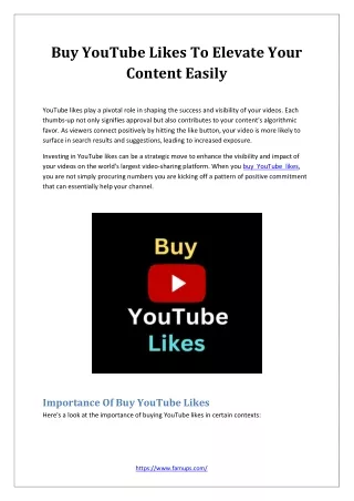 Buy YouTube Likes To Elevate Your Content Easily