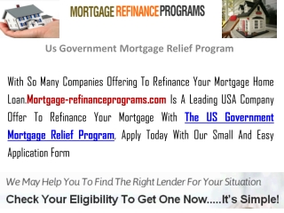 Us Government Mortgage Relief Program
