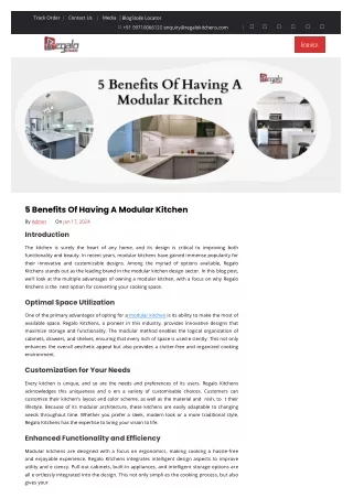 5 Benefits Of Having A Modular Kitchen