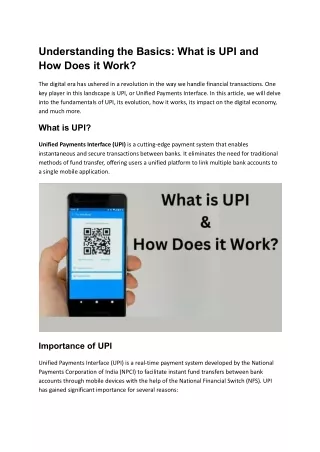 Understanding the Basics_ What is UPI and How Does it Work