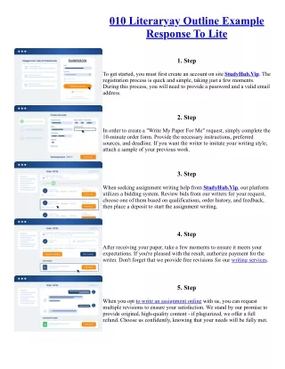 010 Literaryay Outline Example Response To Lite