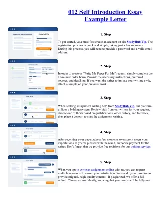 012 Self Introduction Essay Example Letter