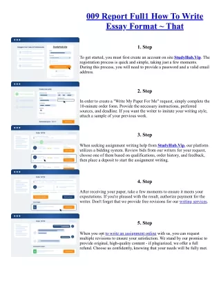 009 Report Full1 How To Write Essay Format ~ That