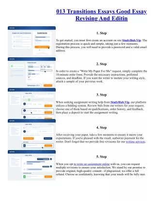 013 Transitions Essays Good Essay Revising And Editin