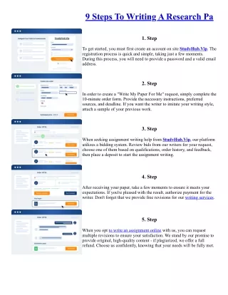 9 Steps To Writing A Research Pa