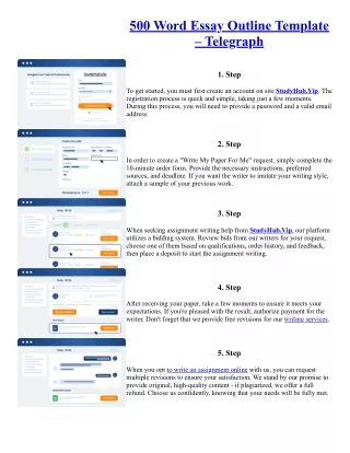 500 Word Essay Outline Template – Telegraph
