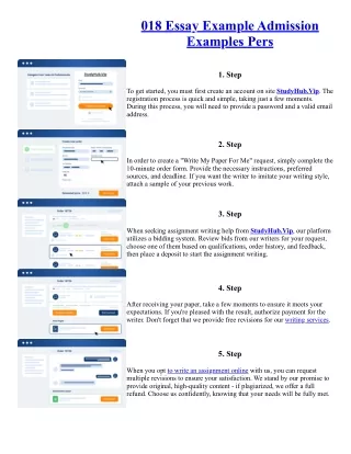 018 Essay Example Admission Examples Pers