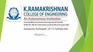 Dr.D.Srinivasan, Principal at KRCE The best College of Engineering in Trichy