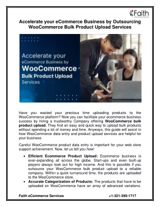Accelerate your Ecommerce Business by Outsourcing Woocommerce Bulk Product Upload Services