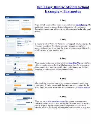 023 Essay Rubric Middle School Example ~ Thatsnotus