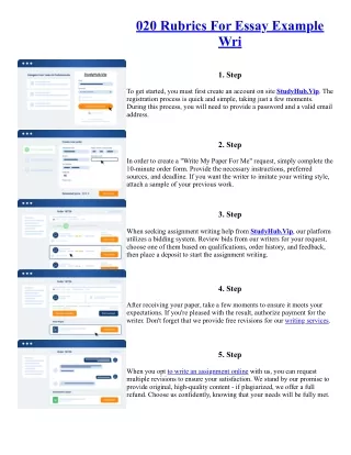 020 Rubrics For Essay Example Wri