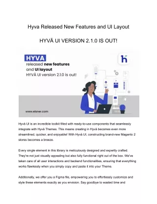 Hyvä UI Version 2.1.0 Is Out With New Features And UI Layout