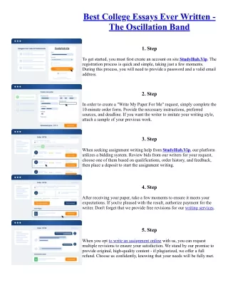 Best College Essays Ever Written - The Oscillation Band