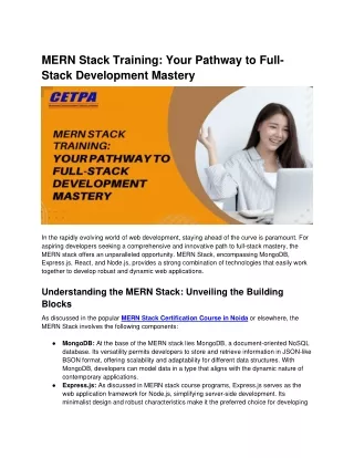 MERN Stack Training Your Pathway to Full-Stack Development Mastery