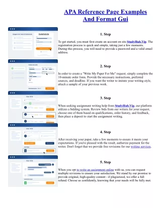 APA Reference Page Examples And Format Gui