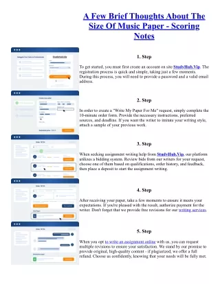 A Few Brief Thoughts About The Size Of Music Paper - Scoring Notes