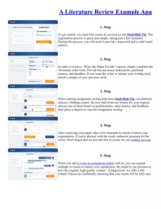 A Literature Review Example Apa