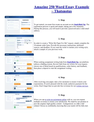 Amazing 250 Word Essay Example ~ Thatsnotus