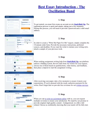 Best Essay Introduction - The Oscillation Band