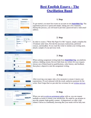 Best English Essays - The Oscillation Band