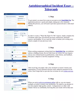 Autobiographical Incident Essay – Telegraph