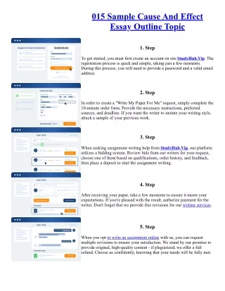 015 Sample Cause And Effect Essay Outline Topic