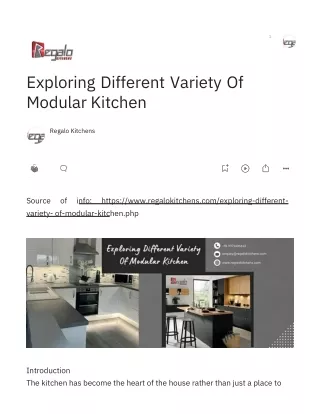 Exploring Different Variety Of Modular Kitchen