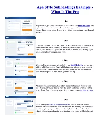 Apa Style Subheadings Example - What Is The Pro
