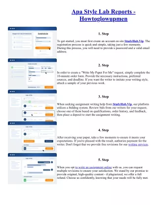 Apa Style Lab Reports - Howtoglowupmen