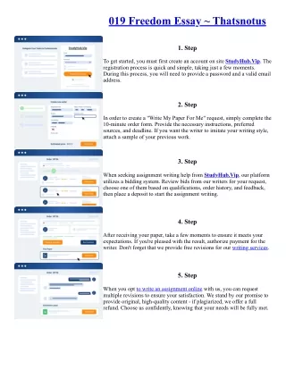 019 Freedom Essay ~ Thatsnotus