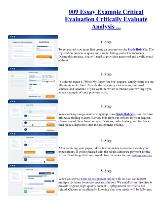 009 Essay Example Critical Evaluation Critically Evaluate Analysis ...