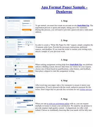 Apa Format Paper Sample - Denlawpc