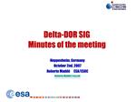 Delta-DOR SIG Minutes of the meeting
