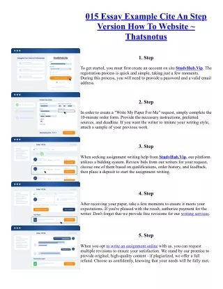 015 Essay Example Cite An Step Version How To Website ~ Thatsnotus