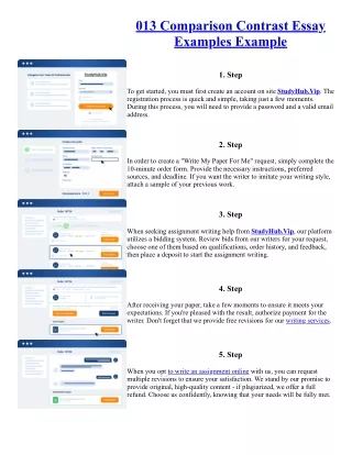 013 Comparison Contrast Essay Examples Example