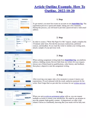 Article Outline Example. How To Outline. 2022-10-20