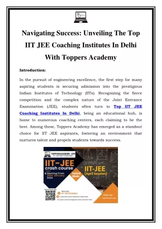 Top IIT JEE Coaching Institutes In Delhi  Call-07827048964