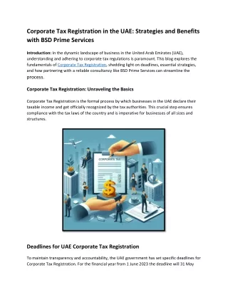 Corporate Tax Registration in the UAE: Strategies and Benefits