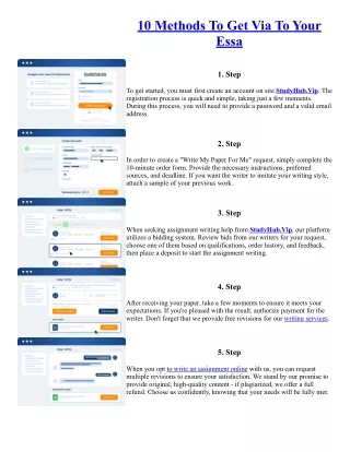 10 Methods To Get Via To Your Essa