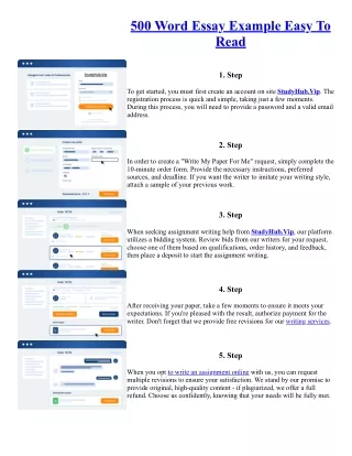 500 Word Essay Example Easy To Read