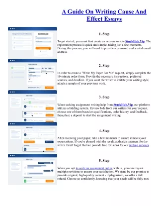 A Guide On Writing Cause And Effect Essays