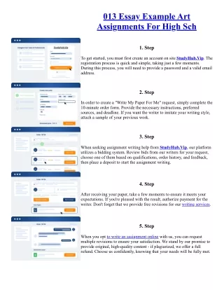 013 Essay Example Art Assignments For High Sch