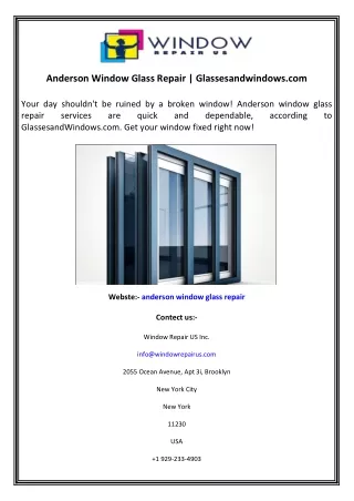 Anderson Window Glass Repair  Glassesandwindows.com