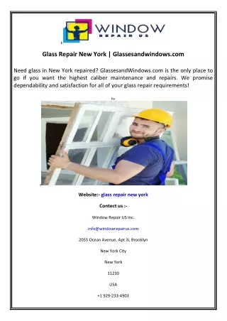 Glass Repair New York  Glassesandwindows.com